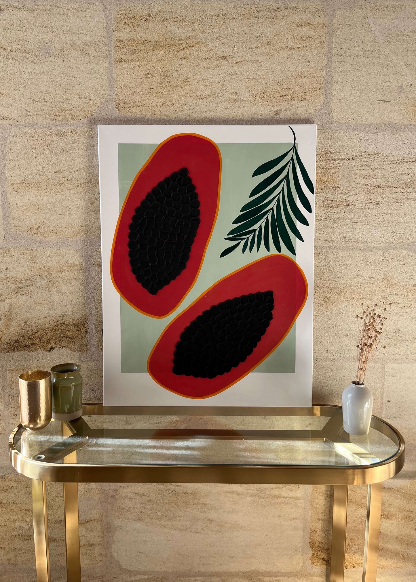Tableau de la Collection "Fruits"
Relief grainé avec pâte texturée
Dimensions 60x80cm