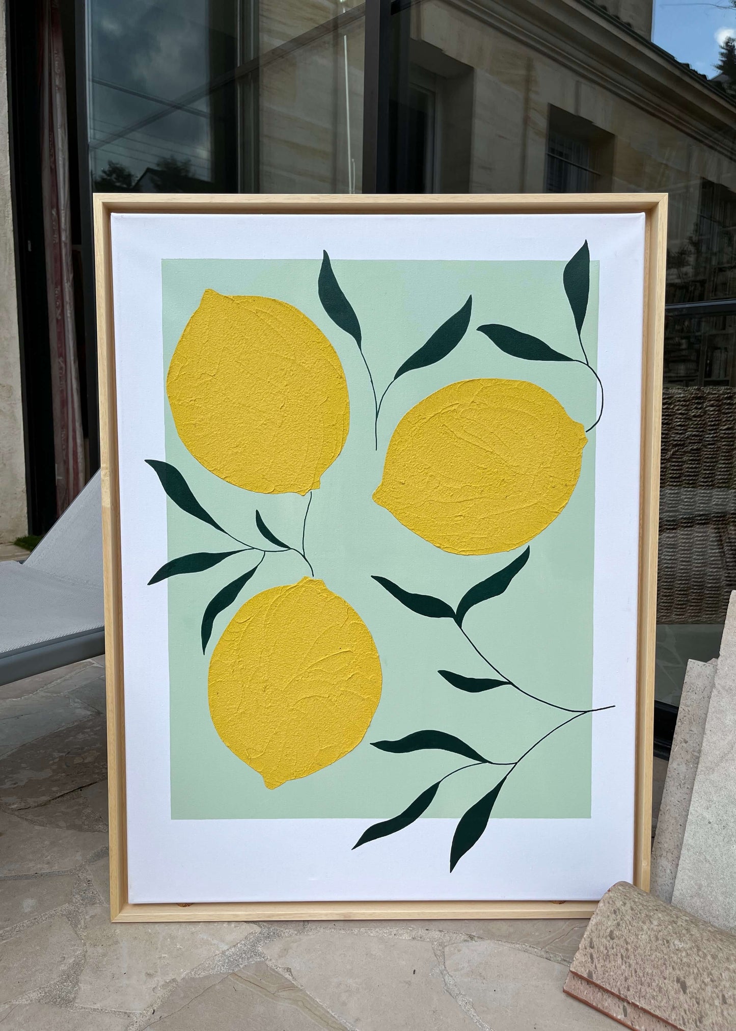 Tableau de la Collection "Fruits"
Relief grainé avec pâte texturée
Dimensions 60x80cm