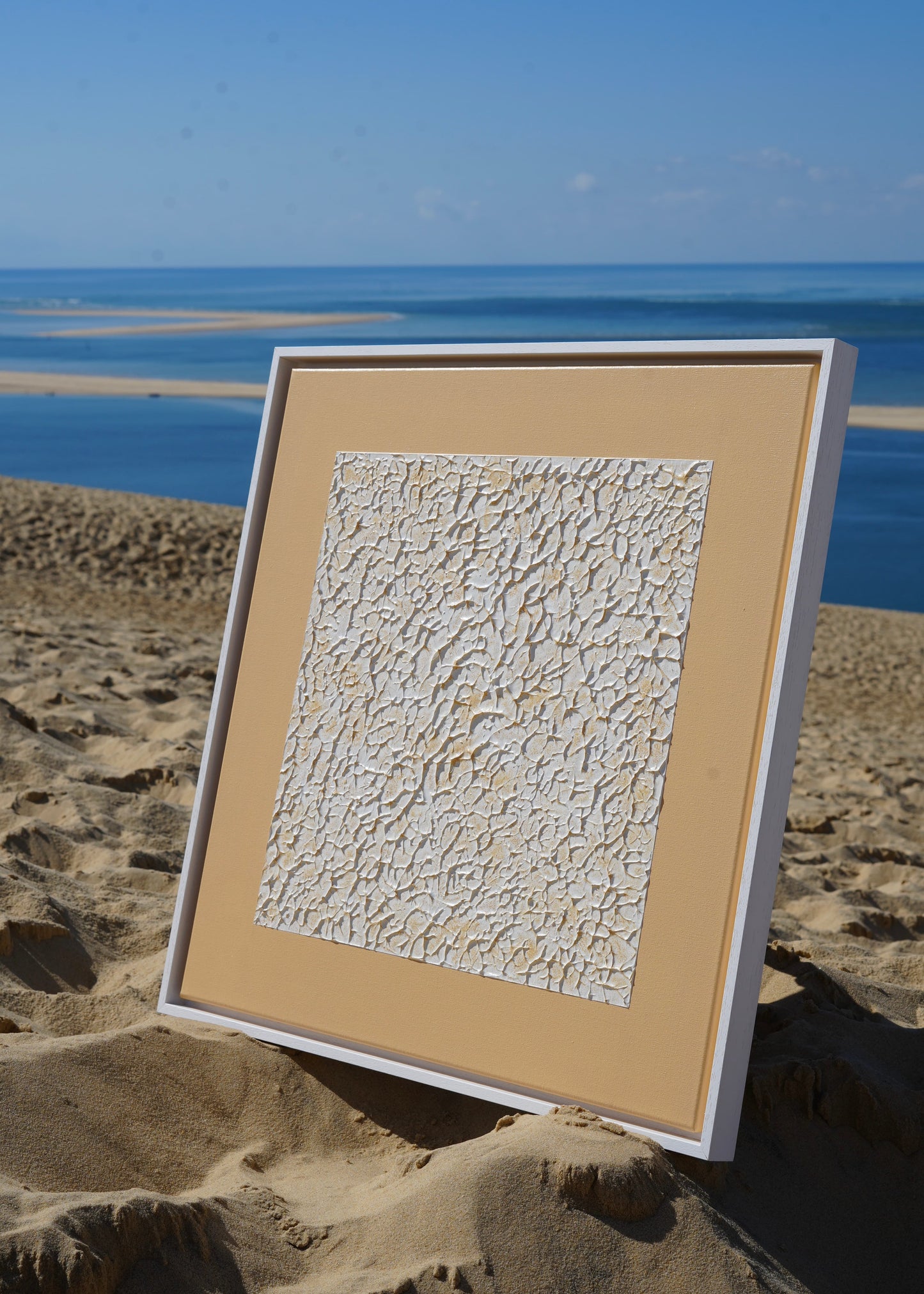 "LES ROCHES JAUNES" - Tableau texturé