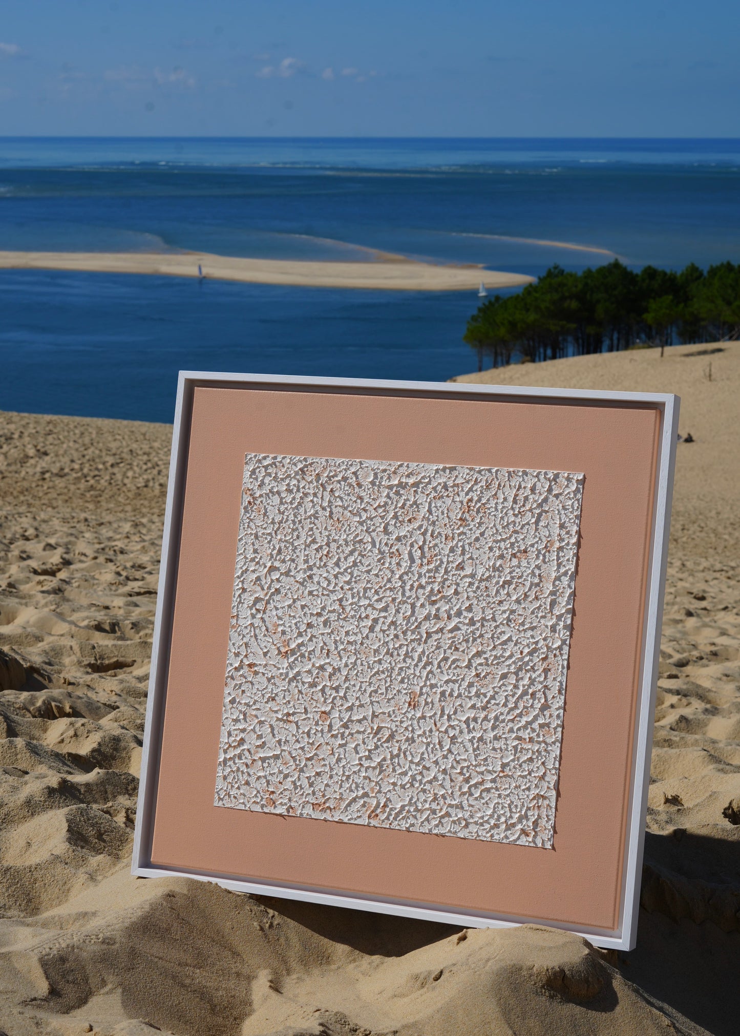 "LES ROCHES ORANGES" - Tableau texturé