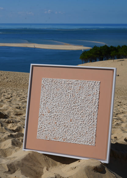 "LES ROCHES ORANGES" - Tableau texturé