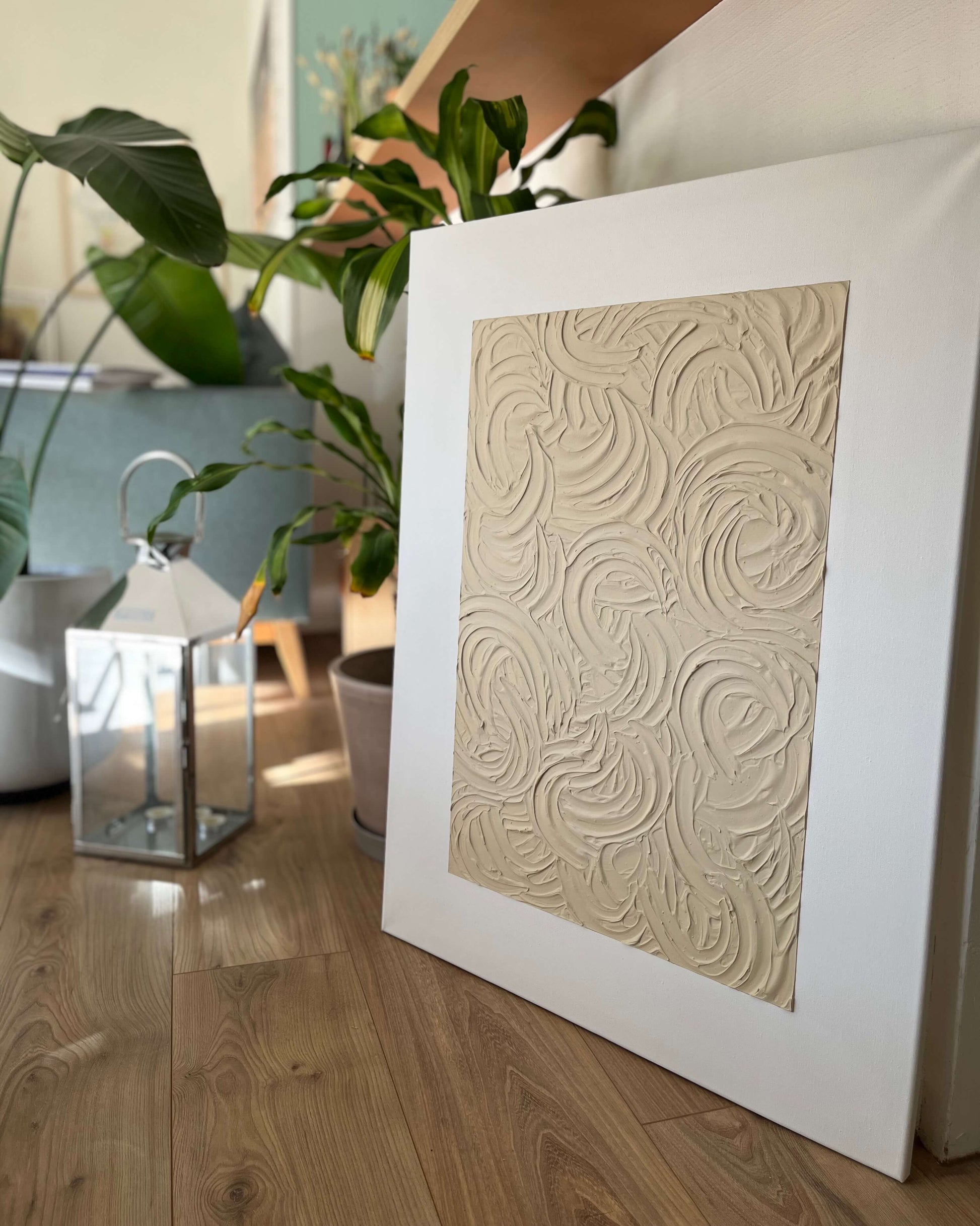 Tableau texturé, relief beige
Collection Monochrome