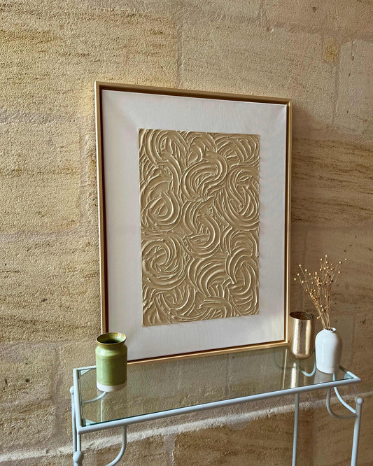 Tableau texturé, relief beige
Collection Monochrome